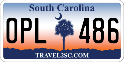 SC license plate OPL486