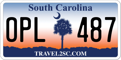 SC license plate OPL487