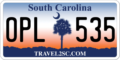 SC license plate OPL535