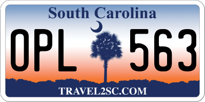 SC license plate OPL563
