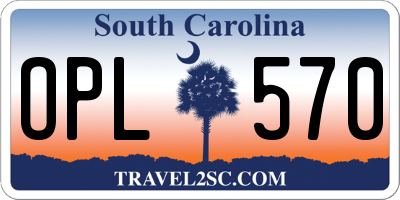 SC license plate OPL570