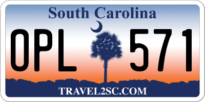 SC license plate OPL571