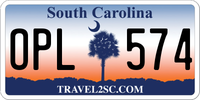 SC license plate OPL574