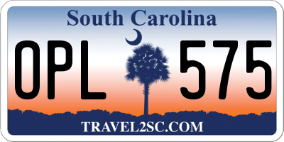SC license plate OPL575