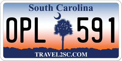SC license plate OPL591
