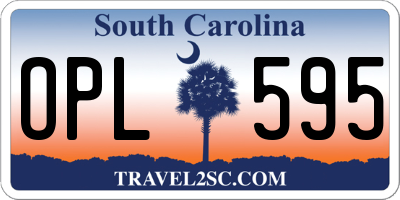 SC license plate OPL595