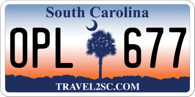 SC license plate OPL677