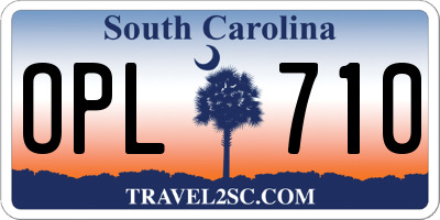 SC license plate OPL710