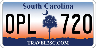 SC license plate OPL720