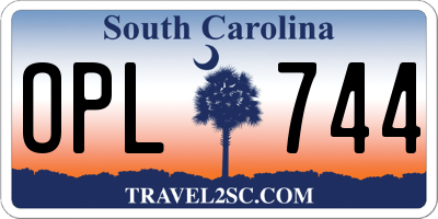 SC license plate OPL744