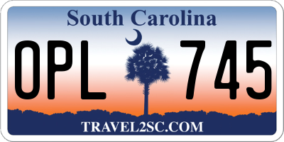 SC license plate OPL745