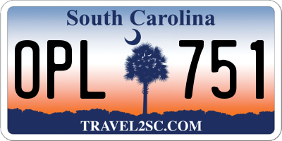SC license plate OPL751