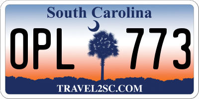 SC license plate OPL773