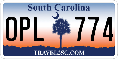 SC license plate OPL774