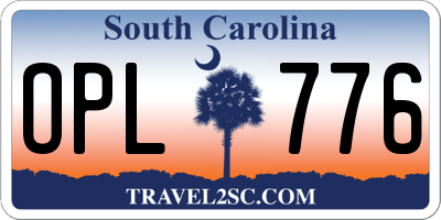 SC license plate OPL776