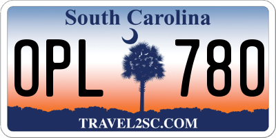 SC license plate OPL780