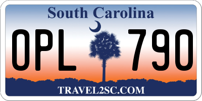 SC license plate OPL790