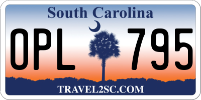 SC license plate OPL795