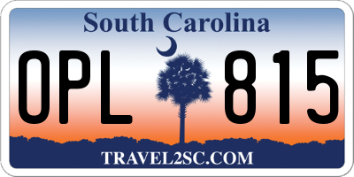 SC license plate OPL815