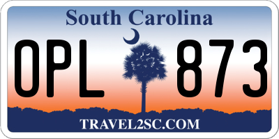 SC license plate OPL873