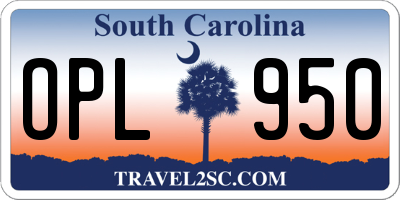 SC license plate OPL950