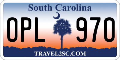 SC license plate OPL970