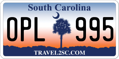 SC license plate OPL995