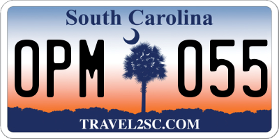 SC license plate OPM055