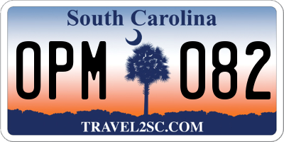 SC license plate OPM082