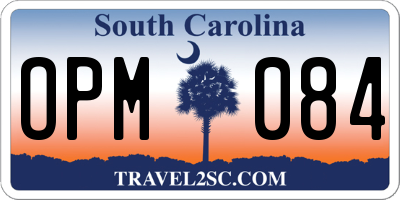 SC license plate OPM084