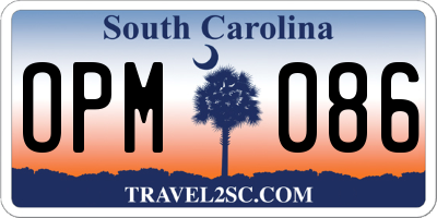SC license plate OPM086