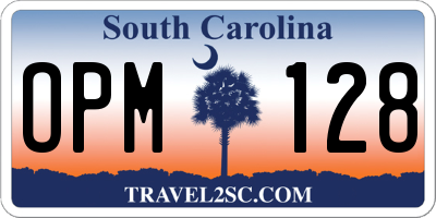 SC license plate OPM128