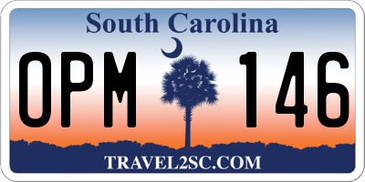 SC license plate OPM146