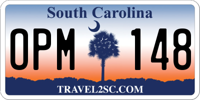 SC license plate OPM148