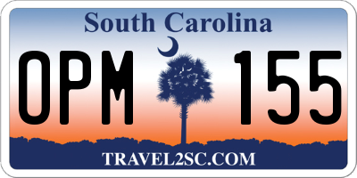 SC license plate OPM155