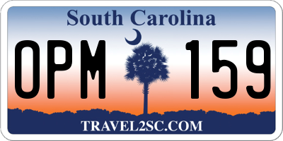 SC license plate OPM159
