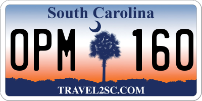 SC license plate OPM160