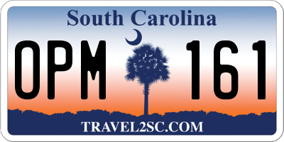 SC license plate OPM161