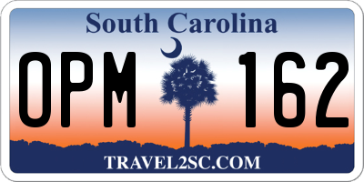 SC license plate OPM162
