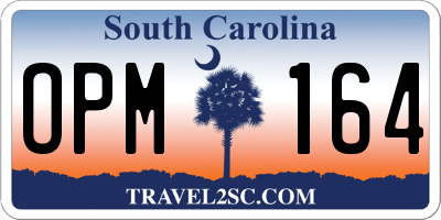 SC license plate OPM164