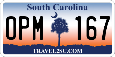 SC license plate OPM167