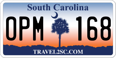 SC license plate OPM168