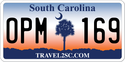 SC license plate OPM169