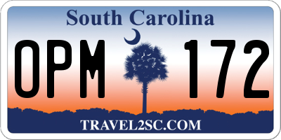 SC license plate OPM172