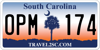 SC license plate OPM174