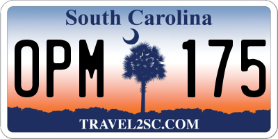 SC license plate OPM175