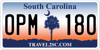 SC license plate OPM180