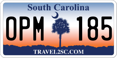 SC license plate OPM185