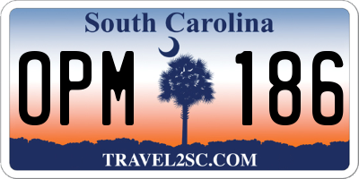 SC license plate OPM186