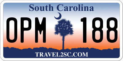 SC license plate OPM188